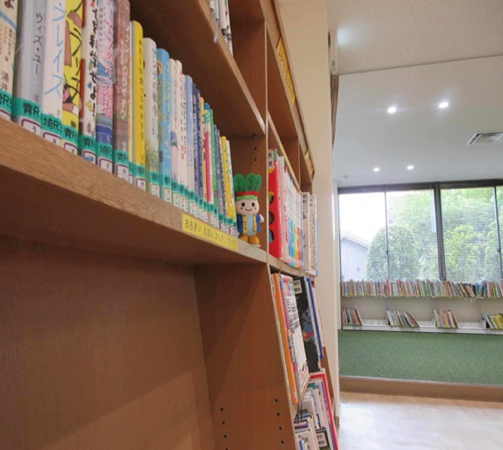 八幡図書館本棚の写真
